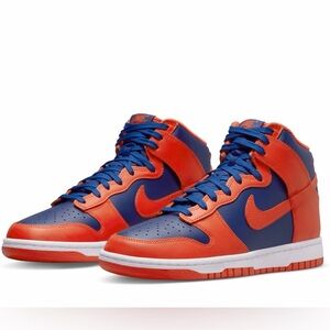 NEW Never Worn Men’s Nike Dunk Hi Retro sneakers in Orange and Deep Royal Blue
